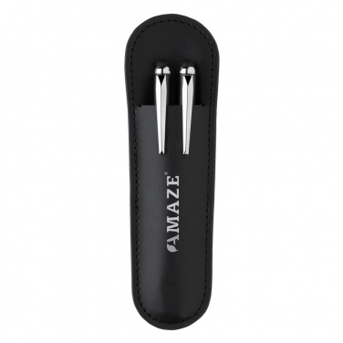 Logo trade promotional giveaways image of: Swiss Peak deluxe pen set in PU pouch