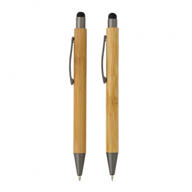 Logotrade promotional item image of: Bamboo modern pen set in box