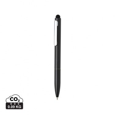 Logo trade promotional item photo of: Kymi RCS certified recycled aluminium pen with stylus