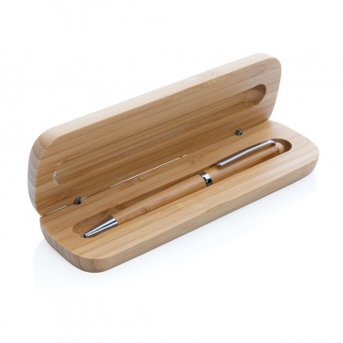 Logo trade promotional merchandise photo of: Bamboo pen in box