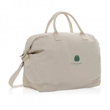 Logo trade promotional merchandise picture of: Kezar AWARE™ 500 gsm recycled canvas deluxe weekend bag