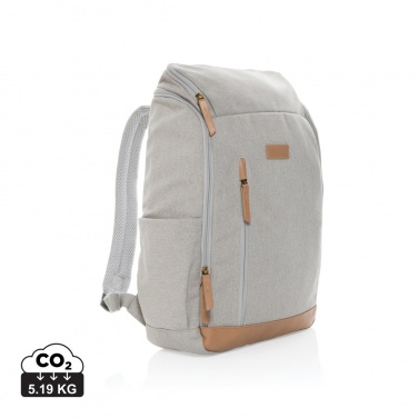 Logo trade promotional items image of: Impact AWARE™ 16 oz. recycled canvas 15" laptop backpack