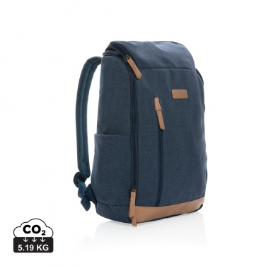 Logo trade promotional merchandise image of: Impact AWARE™ 16 oz. recycled canvas 15" laptop backpack