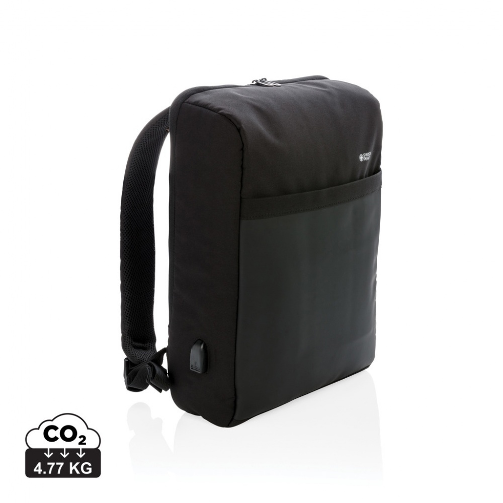 Logo trade promotional items image of: Swiss Peak 15" anti-theft RFID & USB backpack PVC free