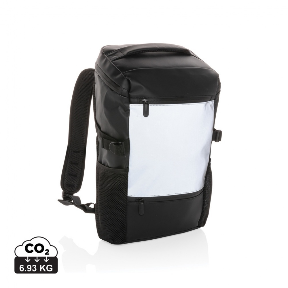 Logo trade promotional giveaway photo of: PU high visibility easy access 15.6" laptop backpack