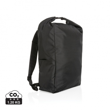 Logo trade promotional gift photo of: Impact AWARE™ RPET lightweight rolltop backpack