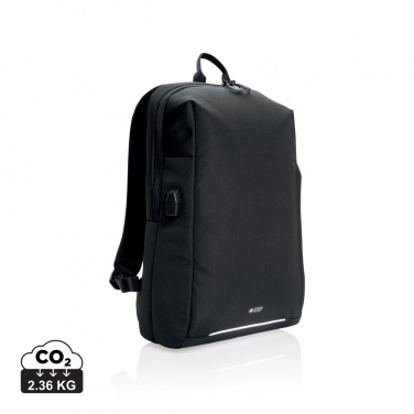 Logo trade promotional products image of: Swiss Peak AWARE™ RFID and USB A laptop backpack