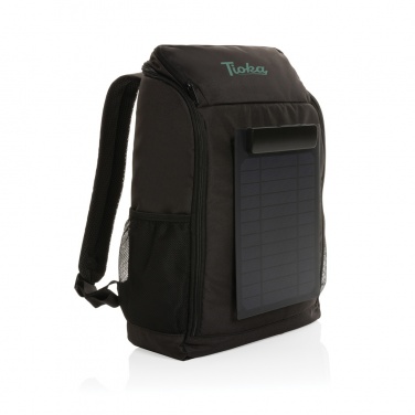 Logo trade promotional merchandise photo of: Pedro AWARE™ RPET deluxe backpack with 5W solar panel