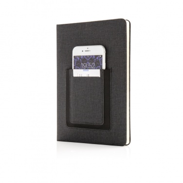 Logotrade promotional merchandise photo of: Deluxe A5 Notebook with phone pocket