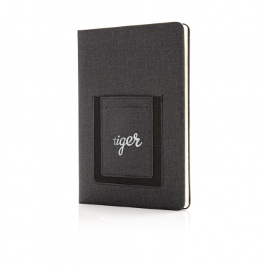 Logo trade promotional merchandise photo of: Deluxe A5 Notebook with phone pocket