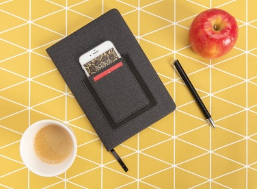 Logo trade promotional gifts image of: Deluxe A5 Notebook with phone pocket