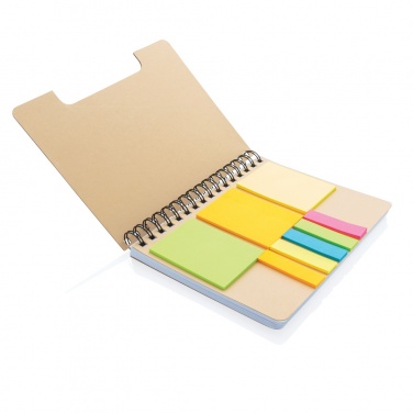 Logotrade promotional product picture of: A5 Kraft spiral notebook with sticky notes