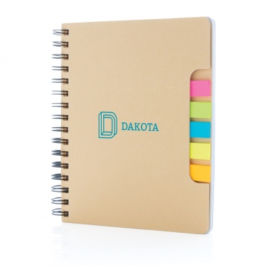 Logotrade corporate gift image of: A5 Kraft spiral notebook with sticky notes