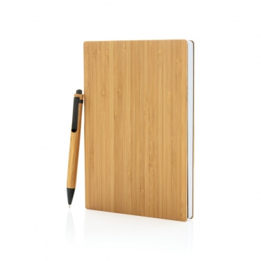 Logo trade promotional items picture of: A5 Bamboo notebook & pen set