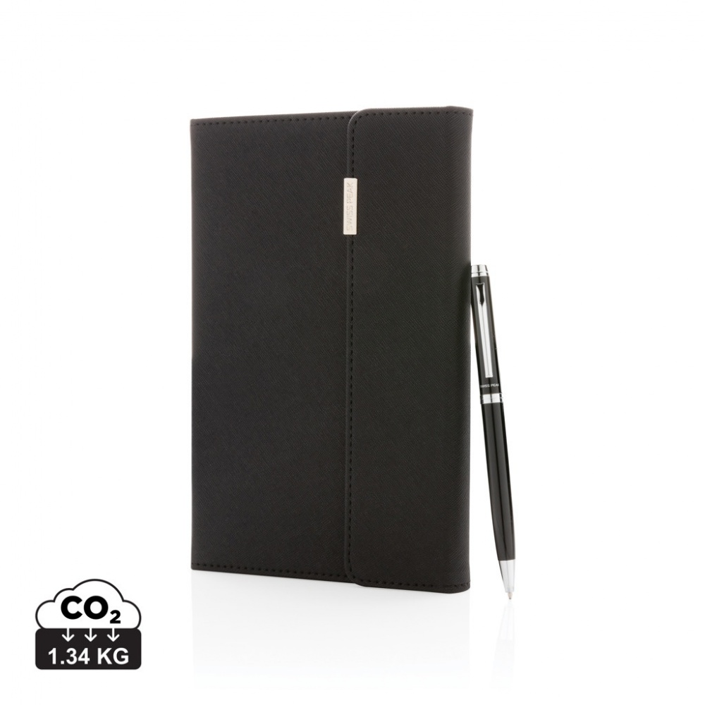 Logotrade promotional giveaways photo of: Swiss Peak deluxe A5 notebook and pen set