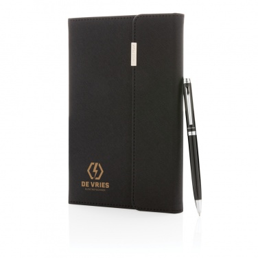 Logo trade advertising product photo of: Swiss Peak deluxe A5 notebook and pen set