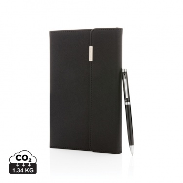 Logotrade promotional product image of: Swiss Peak deluxe A5 notebook and pen set