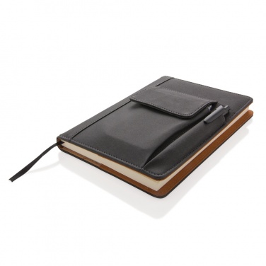 Logo trade promotional merchandise photo of: Notebook with phone pocket