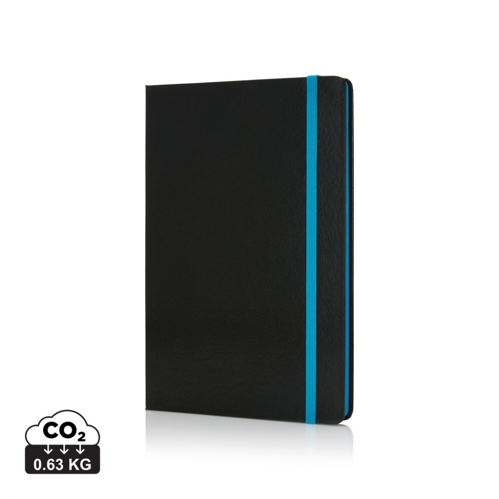 Logo trade promotional gift photo of: Deluxe hardcover A5 notebook with coloured side