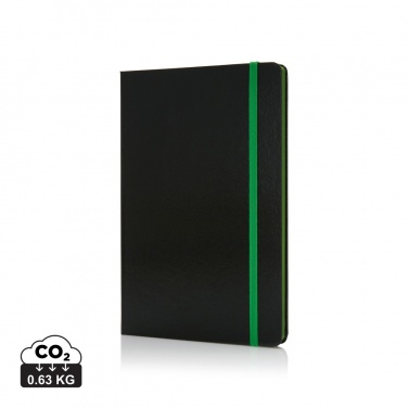 Logotrade promotional merchandise image of: Deluxe hardcover A5 notebook with coloured side