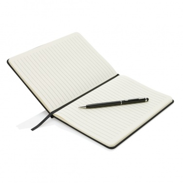 Logo trade corporate gifts picture of: Standard hardcover PU A5 notebook with stylus pen