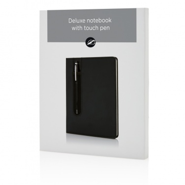 Logotrade business gift image of: Standard hardcover PU A5 notebook with stylus pen