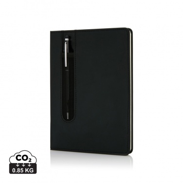 Logo trade promotional giveaways picture of: Standard hardcover PU A5 notebook with stylus pen