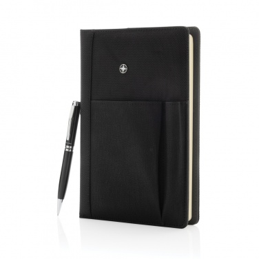 Logo trade promotional giveaway photo of: Refillable notebook and pen set