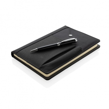 Logo trade promotional giveaways picture of: Refillable notebook and pen set