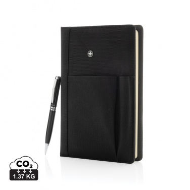 Logo trade promotional giveaways picture of: Refillable notebook and pen set