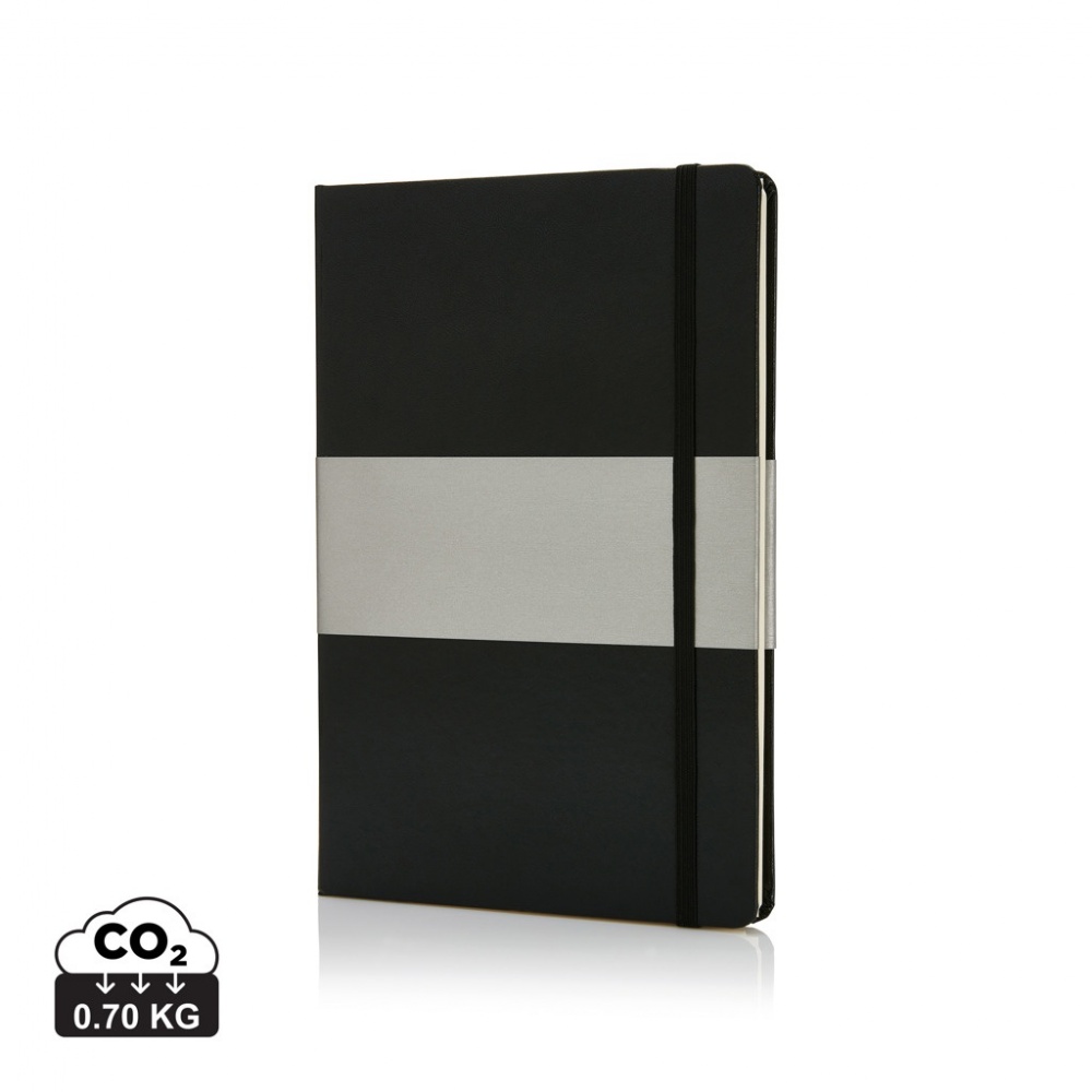 Logo trade corporate gifts image of: Deluxe hardcover A5 notebook