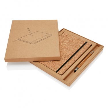 Logo trade promotional item photo of: A5 notebook with bamboo pen including stylus