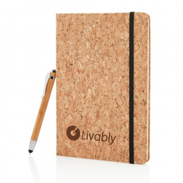 Logotrade promotional products photo of: A5 notebook with bamboo pen including stylus