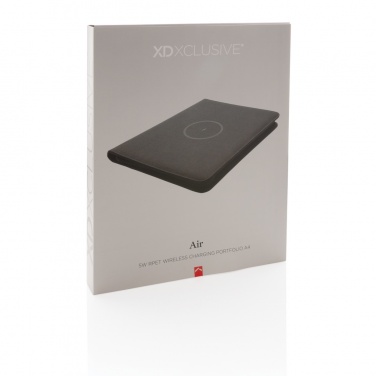 Logo trade promotional giveaway photo of: Air 5W wireless charging portfolio A4 w/ 5000 mAh powerbank