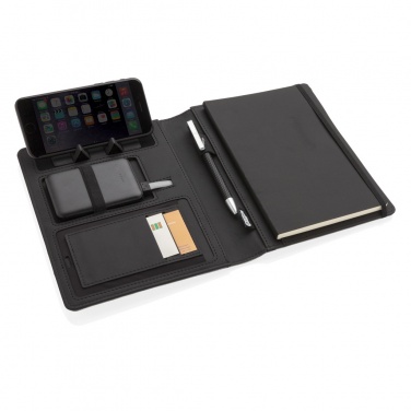 Logo trade promotional giveaways image of: Air 5W wireless charging notebook with 5000mAh powerbank