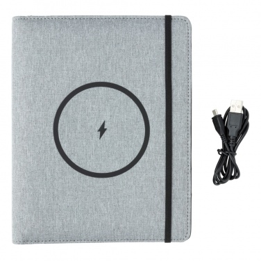 Logo trade promotional products picture of: Air 5W wireless charging notebook with 5000mAh powerbank