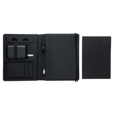 Logo trade promotional item photo of: Air 5W wireless charging notebook with 5000mAh powerbank