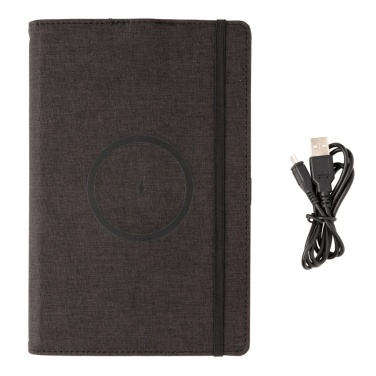 Logo trade promotional merchandise photo of: Air 5W wireless charging refillable journal cover A5