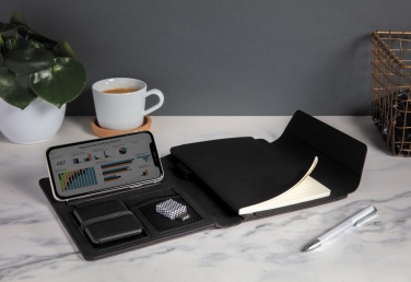 Logotrade corporate gift image of: Fiko wireless charging A5 portfolio with powerbank