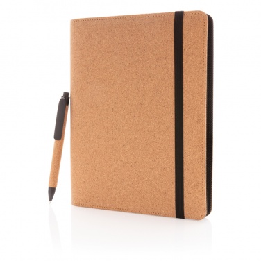 Logotrade advertising product picture of: Deluxe cork portfolio A5 with pen