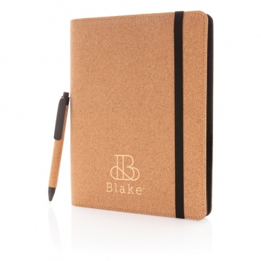 Logotrade corporate gift picture of: Deluxe cork portfolio A5 with pen