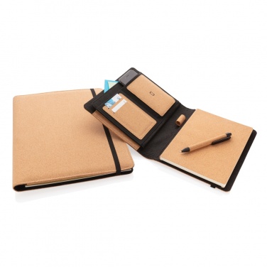 Logo trade promotional gift photo of: Deluxe cork portfolio A5 with pen