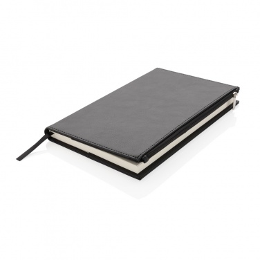 Logo trade promotional items image of: Swiss Peak A5 PU notebook with zipper pocket