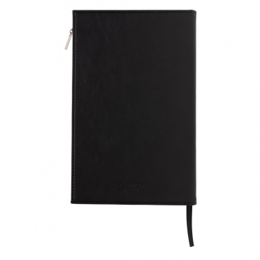 Logo trade advertising products image of: Swiss Peak A5 PU notebook with zipper pocket