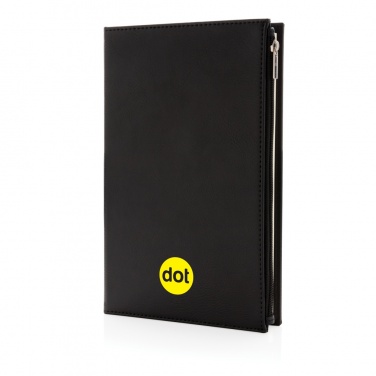 Logo trade business gift photo of: Swiss Peak A5 PU notebook with zipper pocket