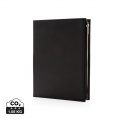 Swiss Peak A5 PU notebook with zipper pocket, black