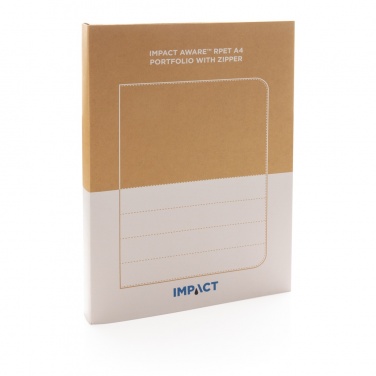 Logo trade corporate gifts image of: Impact AWARE™ RPET A4 portfolio with zipper