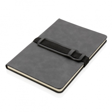 Logotrade promotional merchandise picture of: Deluxe hardcover PU notebook A5 with phone and pen holder