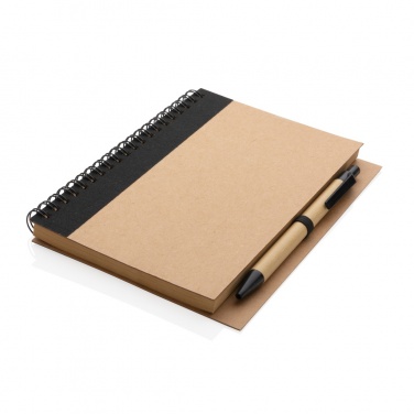 Logotrade promotional gift picture of: Kraft spiral notebook with pen