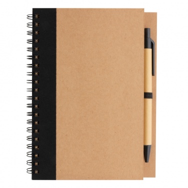 Logotrade business gift image of: Kraft spiral notebook with pen